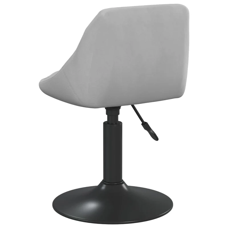 Lot de 2 chaises de salle à manger siège pivotant hauteur réglable en velours gris clair et acier DEC025244