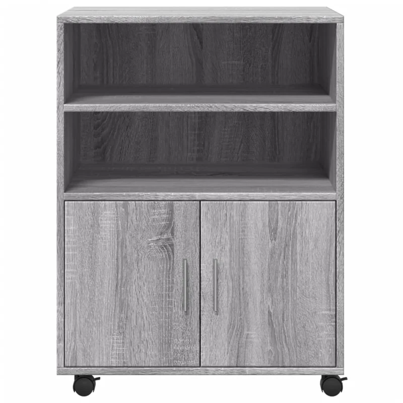 Meuble de bureau sur roulettes armoire de rangement bureau 60 x 48 x 81 cm bois d'ingénierie gris DEC024497