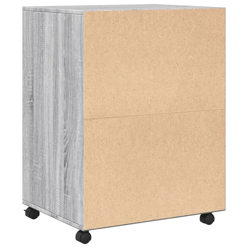 Meuble de bureau sur roulettes armoire de rangement bureau 60 x 48 x 81 cm bois d'ingénierie gris DEC024497