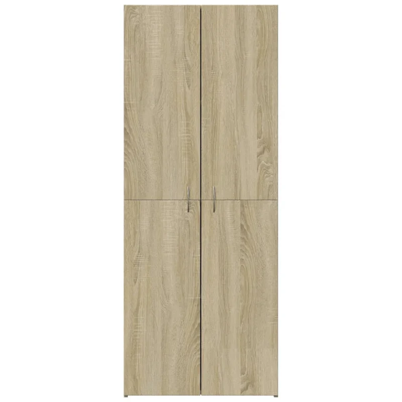 Meuble de bureau armoire de rangement avec 4 compartiments 60 x 32 x 153 cm bois ingénierie couleur chêne DEC024477