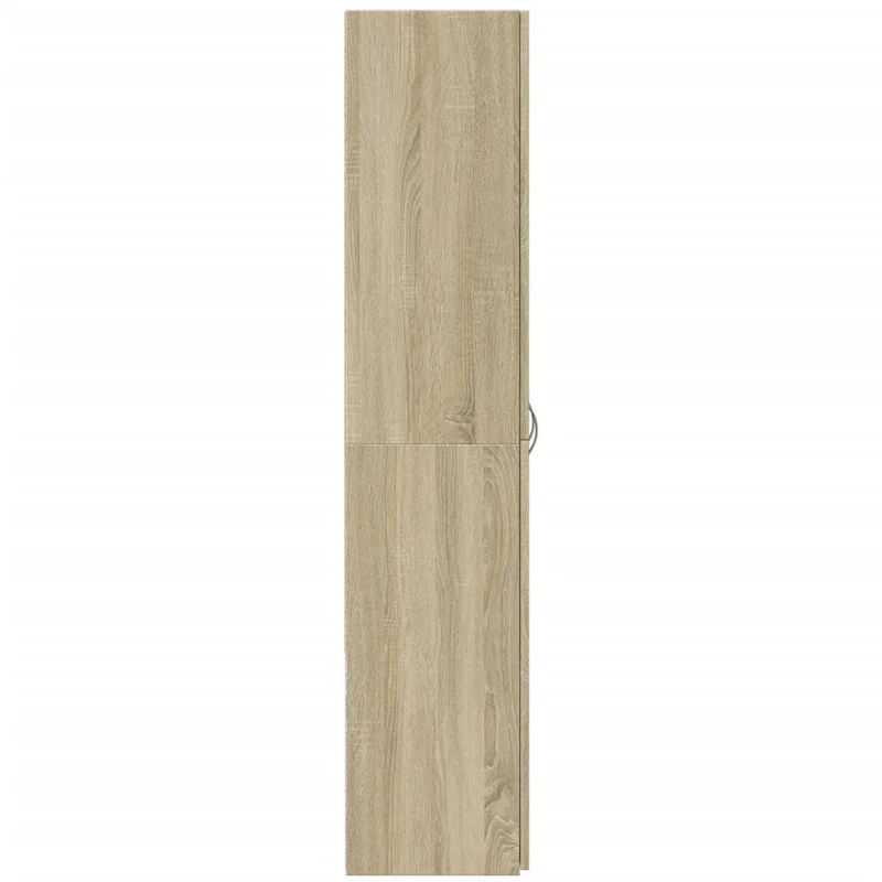 Meuble de bureau armoire de rangement avec 4 compartiments 60 x 32 x 153 cm bois ingénierie couleur chêne DEC024477