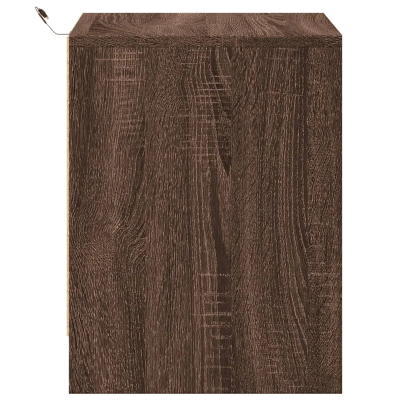 Lot de 2 tables de chevet avec tiroirs et LED 43 x 34 x 45 cm en bois d'ingénierie marron DEC032847