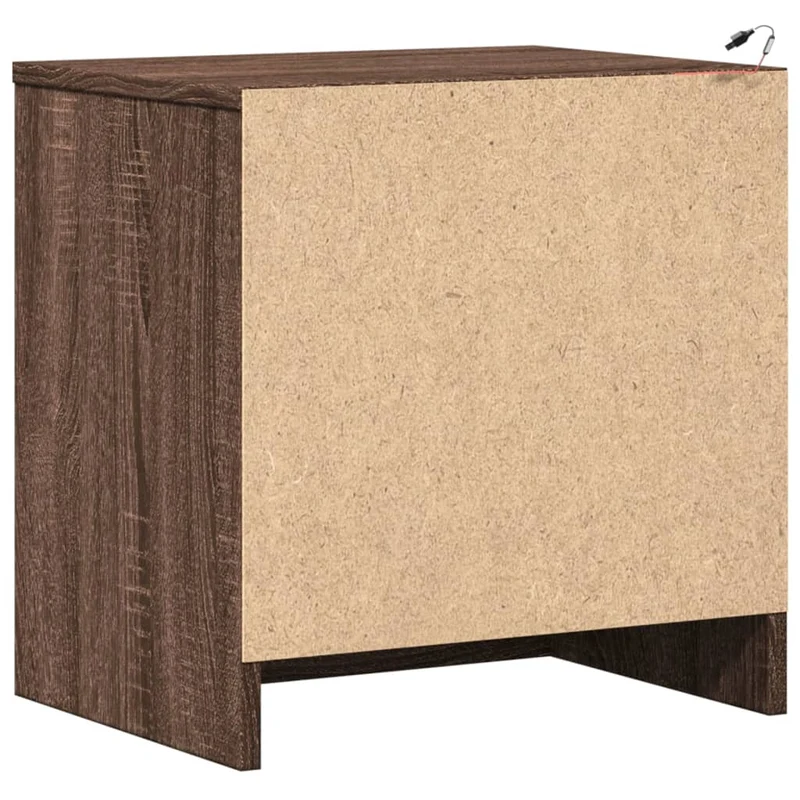 Lot de 2 tables de chevet avec tiroirs et LED 43 x 34 x 45 cm en bois d'ingénierie marron DEC032847