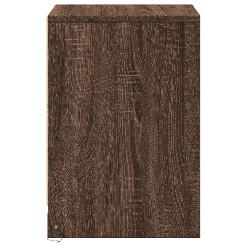 Table de chevet avec tiroir et LED 38 x 34 x 50 cm en bois ingénierie marron DEC032797