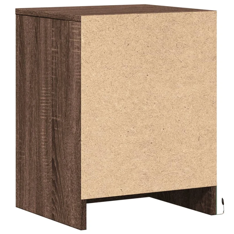 Table de chevet avec tiroir et LED 38 x 34 x 50 cm en bois ingénierie marron DEC032797