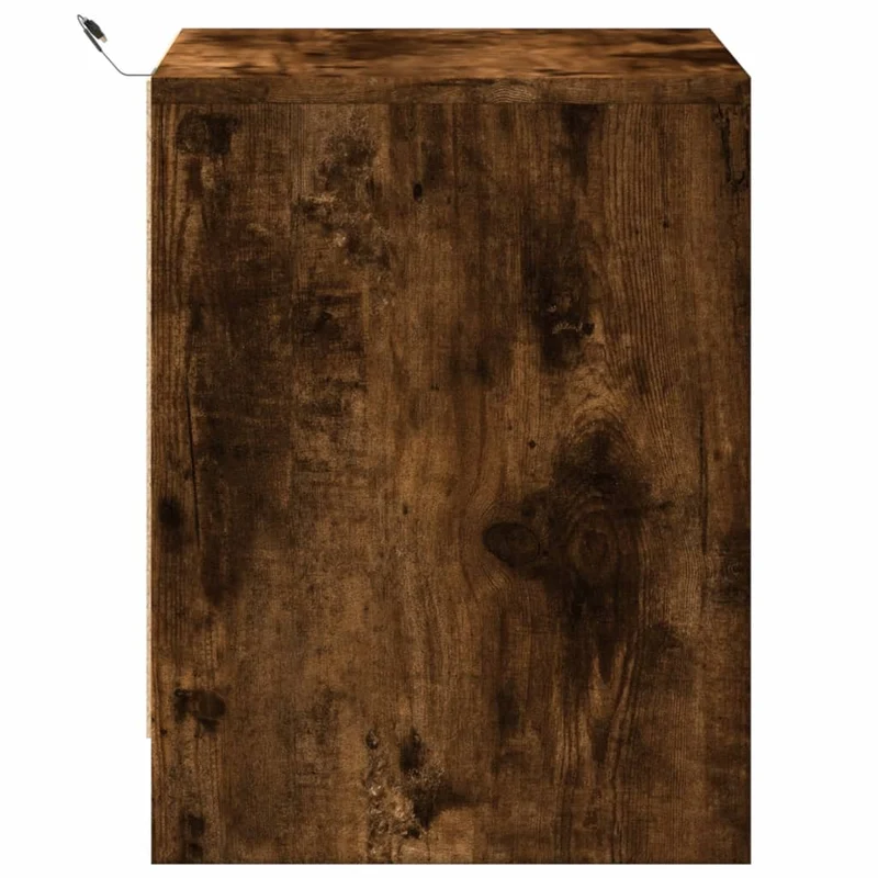 Table de chevet avec tiroir et LED 43 x 34 x 45 cm en bois d'ingénierie marron DEC032792
