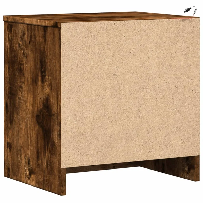 Table de chevet avec tiroir et LED 43 x 34 x 45 cm en bois d'ingénierie marron DEC032792