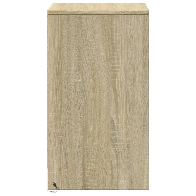Table de chevet avec tiroirs et LED 38 x 34 x 61 cm en bois d'ingénierie couleur chêne DEC032775