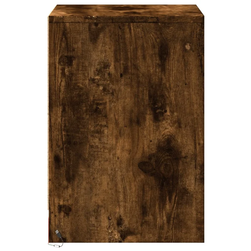 Table de chevet avec tiroir et LED 38 x 34 x 50 cm en bois d'ingénierie marron DEC032789