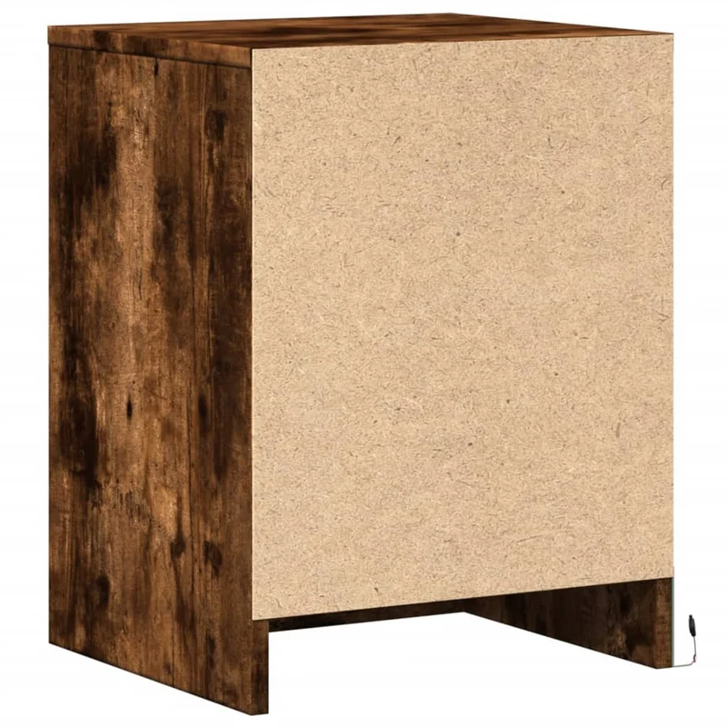 Table de chevet avec tiroir et LED 38 x 34 x 50 cm en bois d'ingénierie marron DEC032789