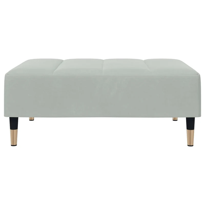 Repose-pieds tabouret bout de lit 77 x 55 x 31 cm en velours gris DEC030267