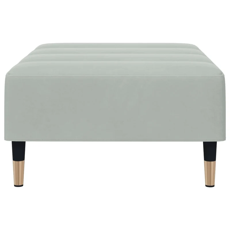 Repose-pieds tabouret bout de lit 77 x 55 x 31 cm en velours gris DEC030267