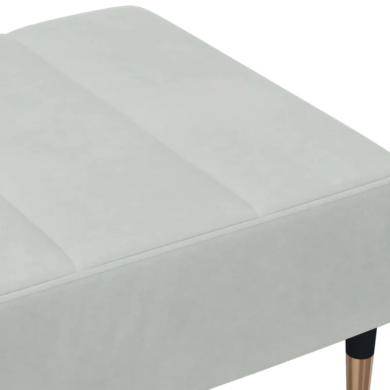 Repose-pieds tabouret bout de lit 77 x 55 x 31 cm en velours gris DEC030267