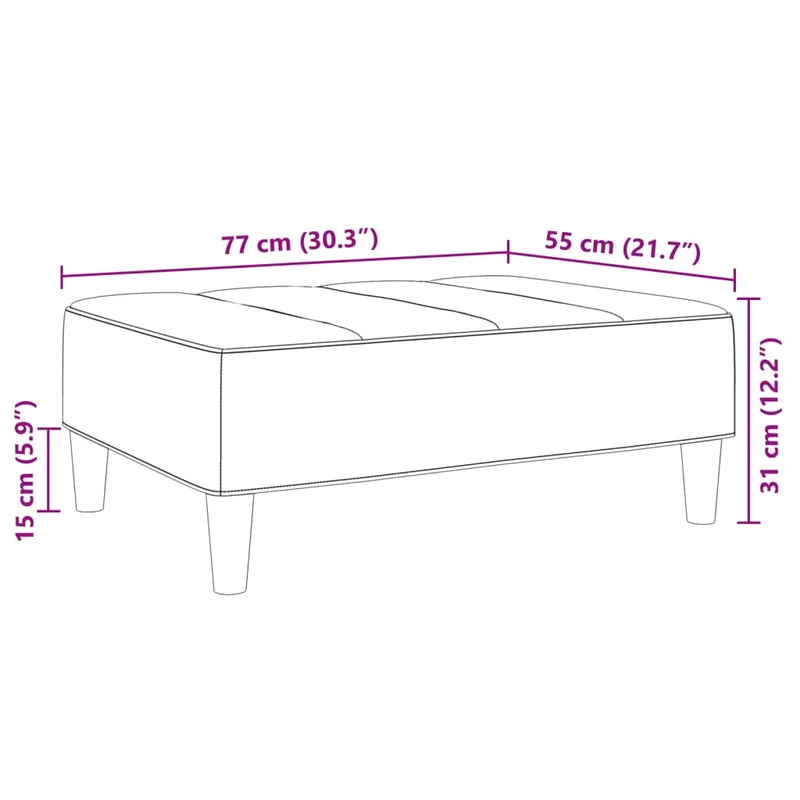 Repose-pieds tabouret bout de lit 77 x 55 x 31 cm en velours gris DEC030267