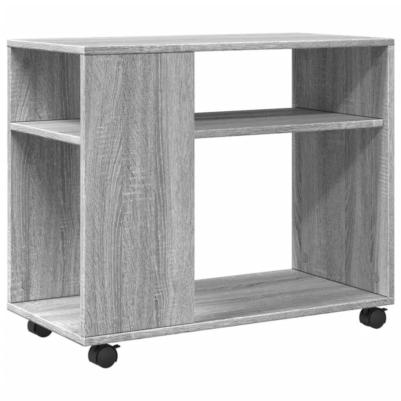 Meuble d'appoint console sur roulettes 70 x 35 x 60 cm en bois d'ingénierie gris DEC032337