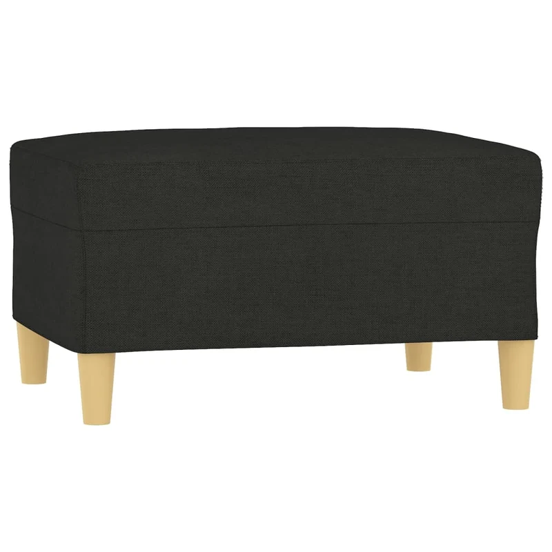 Repose-pieds tabouret 70 x 55 x 41 cm en tissu noir DEC030508