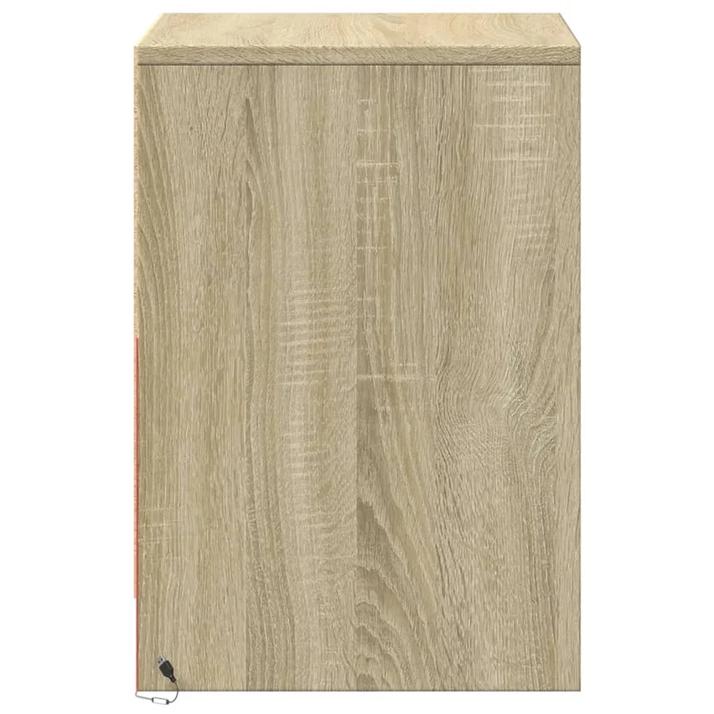 Lot de 2 tables de chevet avec tiroirs et LED 38 x 34 x 50 cm bois d'ingénierie couleur chêne DEC032849