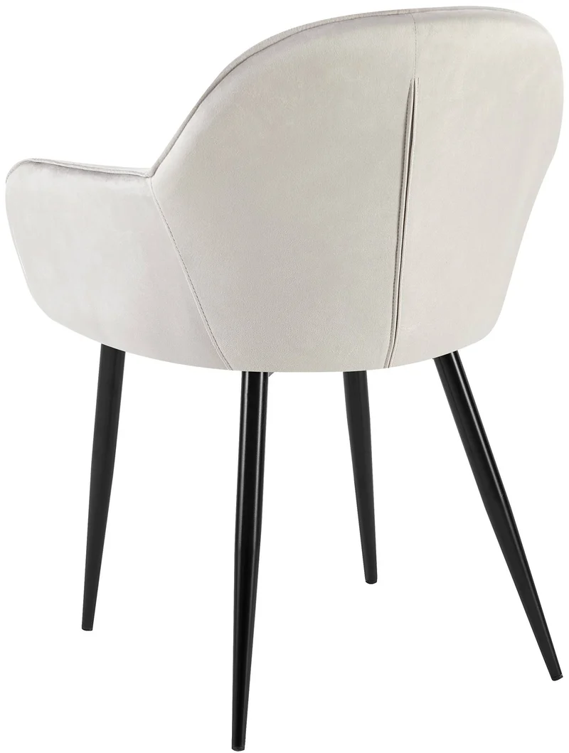 Chaise de salle à manger x1 moderne et confortable en velours gris et pieds en métal noir 10_0001997