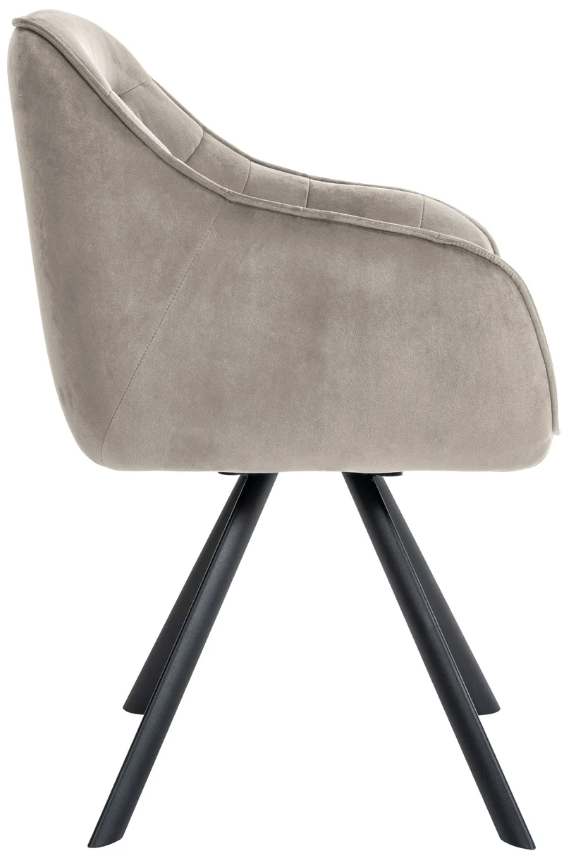 Chaise de salle à manger x1 design moderne confortable en velours gris piétement stable à quatre pieds en métal 10_0002337