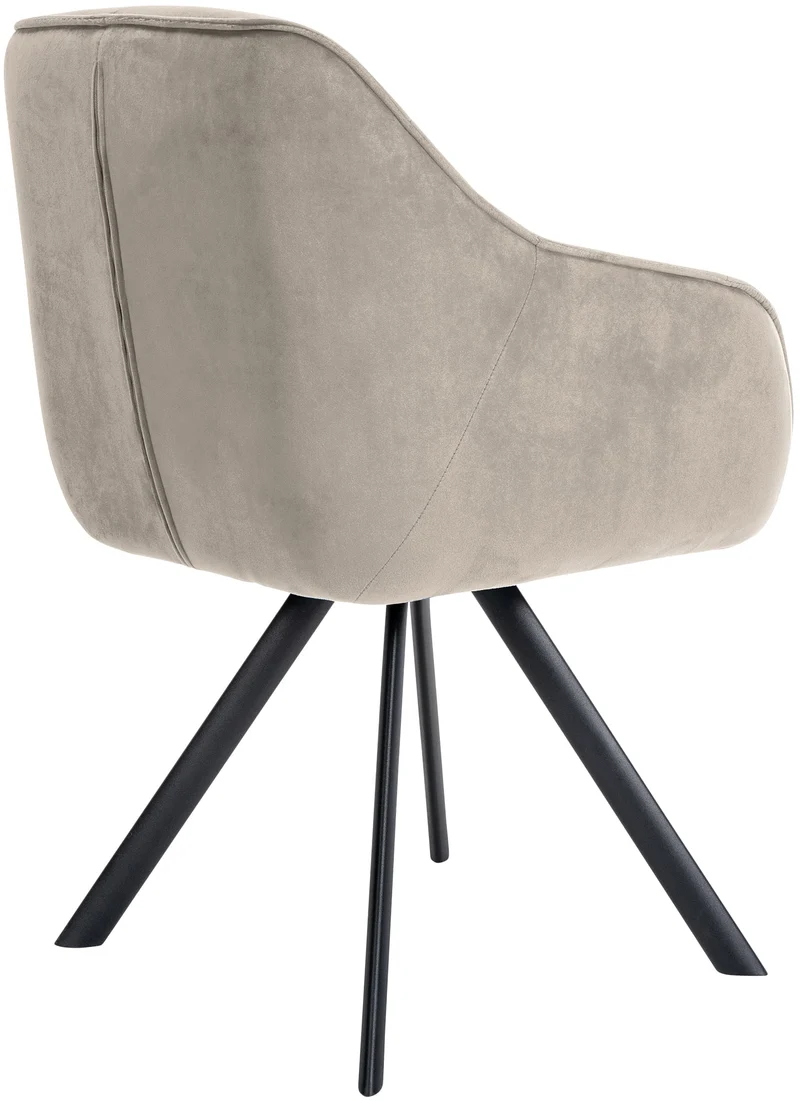Chaise de salle à manger x1 design moderne confortable en velours gris piétement stable à quatre pieds en métal 10_0002337