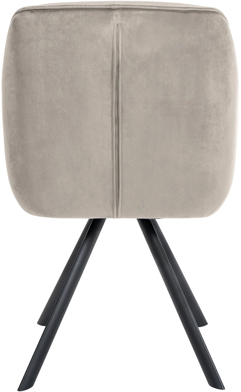 Chaise de salle à manger x1 design moderne confortable en velours gris piétement stable à quatre pieds en métal 10_0002337