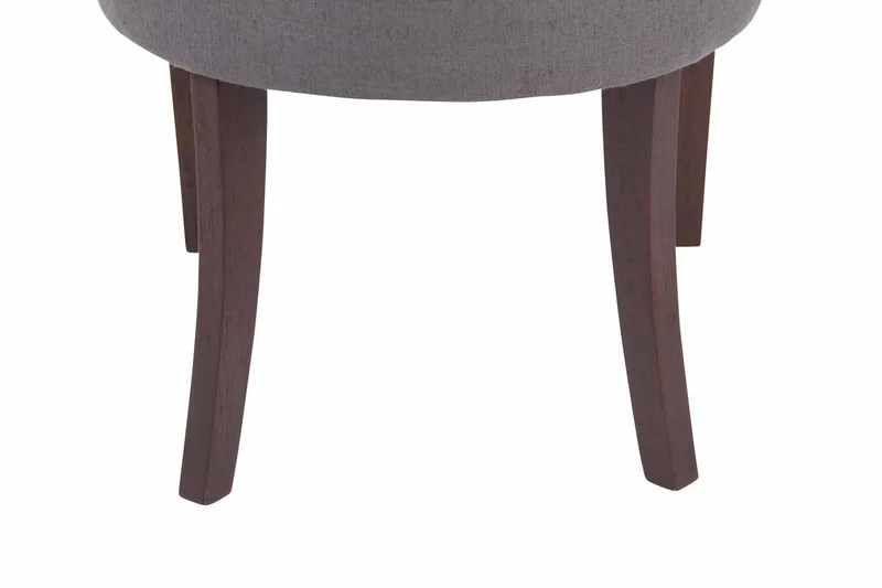 Chaise de salle à manger x1 design antique capitonné en tissu gris foncé avec 4 pieds en bois marron 10_0001952