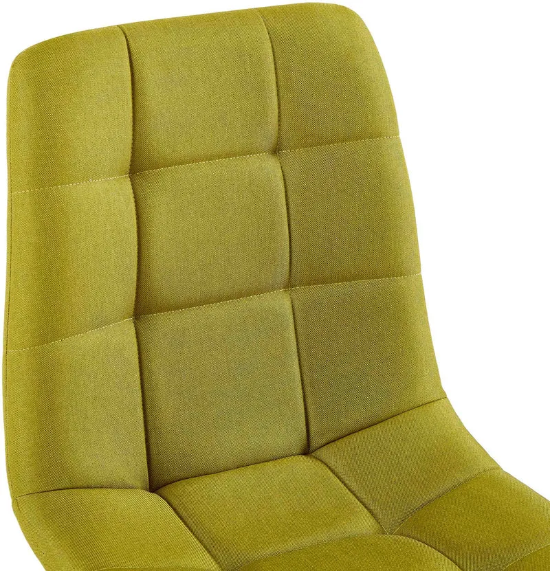 Chaise de salle à manger x1 coutures forme carrées en tissu vert pieds en métal noir 10_0001977