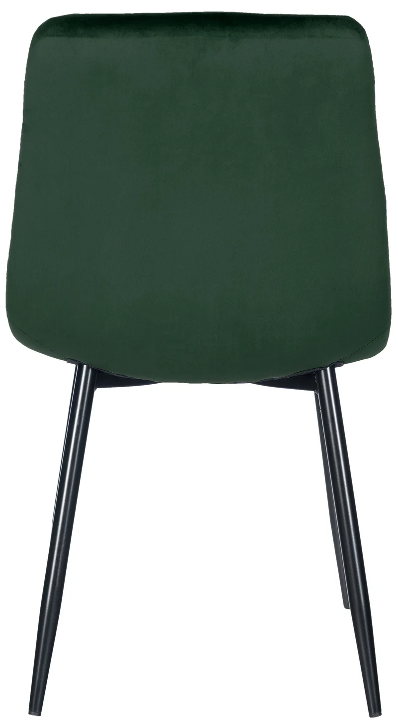 Chaise de salle à manger x1 coutures forme carrées en velours vert pieds en métal noir 10_0001965