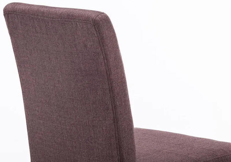Chaise de salle à manger x1 design moderne en tissu marron et pieds en bois noir 10_0002031