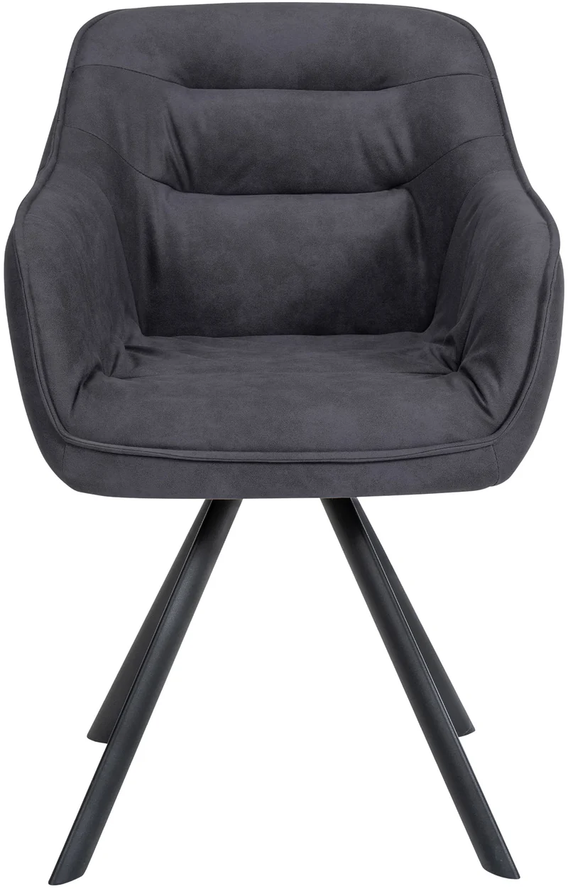 Chaise de salle à manger x1 design moderne confortable en tissu noir piétement stable à quatre pieds en métal 10_0002344