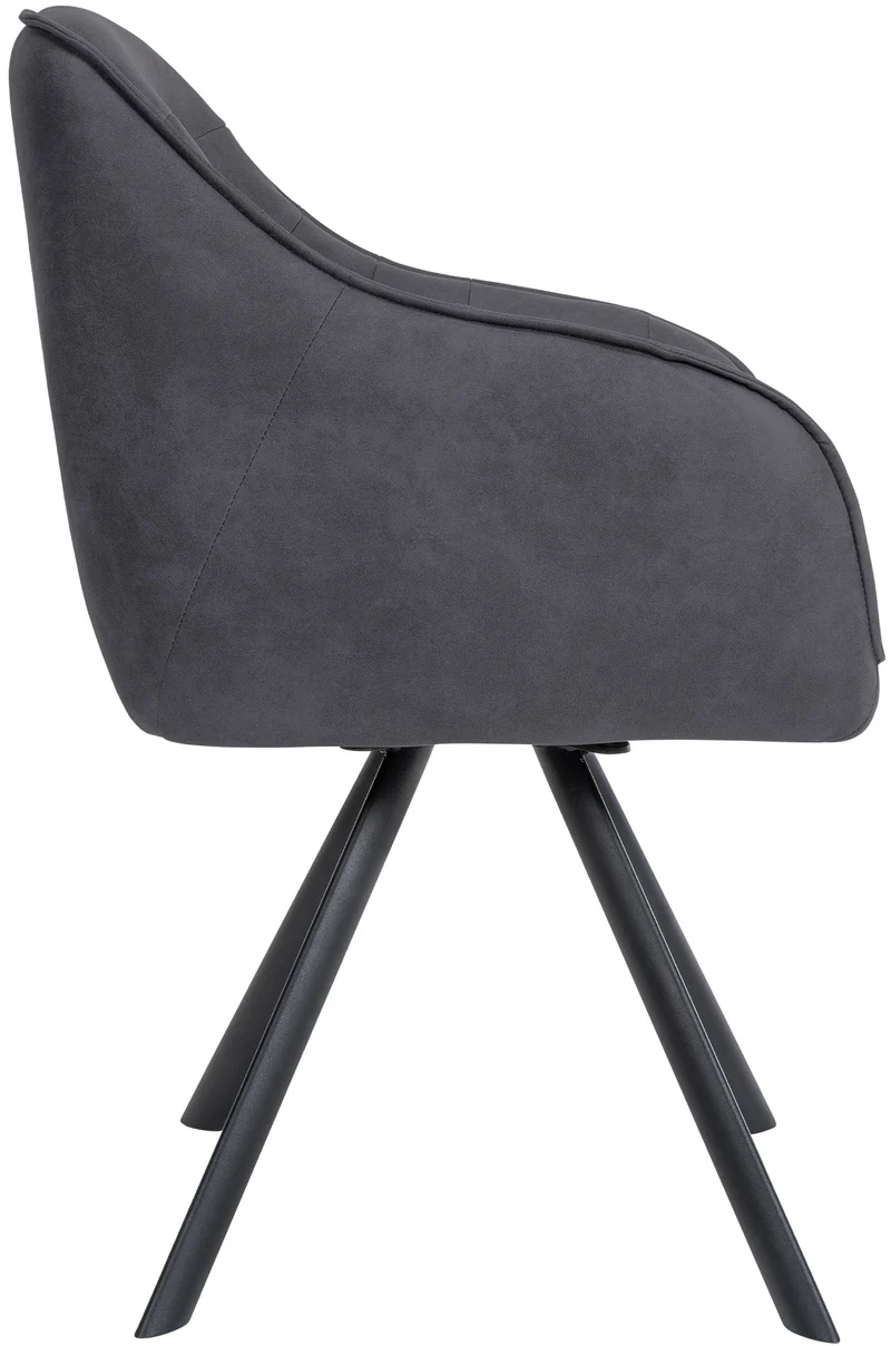 Chaise de salle à manger x1 design moderne confortable en tissu noir piétement stable à quatre pieds en métal 10_0002344