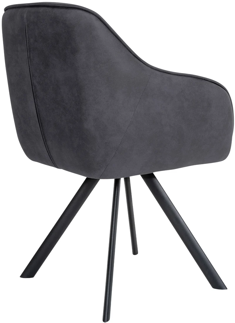 Chaise de salle à manger x1 design moderne confortable en tissu noir piétement stable à quatre pieds en métal 10_0002344