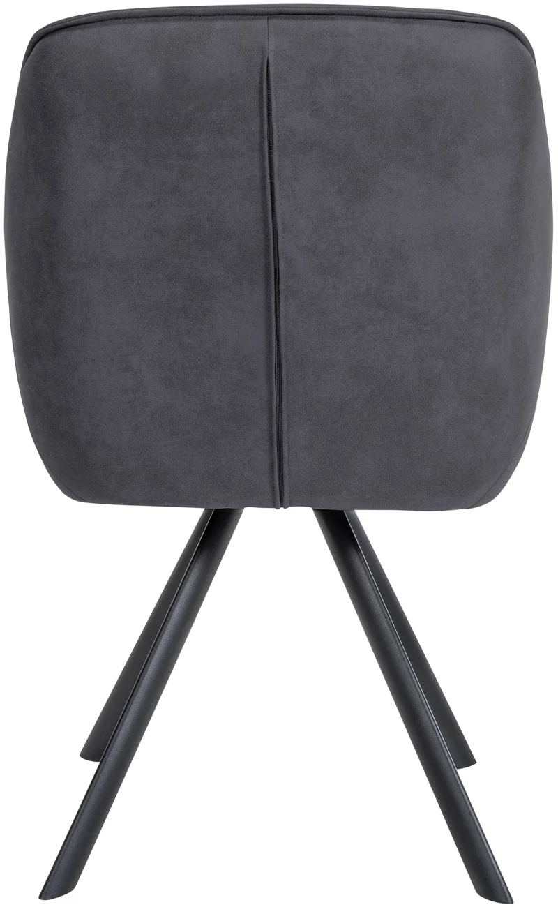 Chaise de salle à manger x1 design moderne confortable en tissu noir piétement stable à quatre pieds en métal 10_0002344