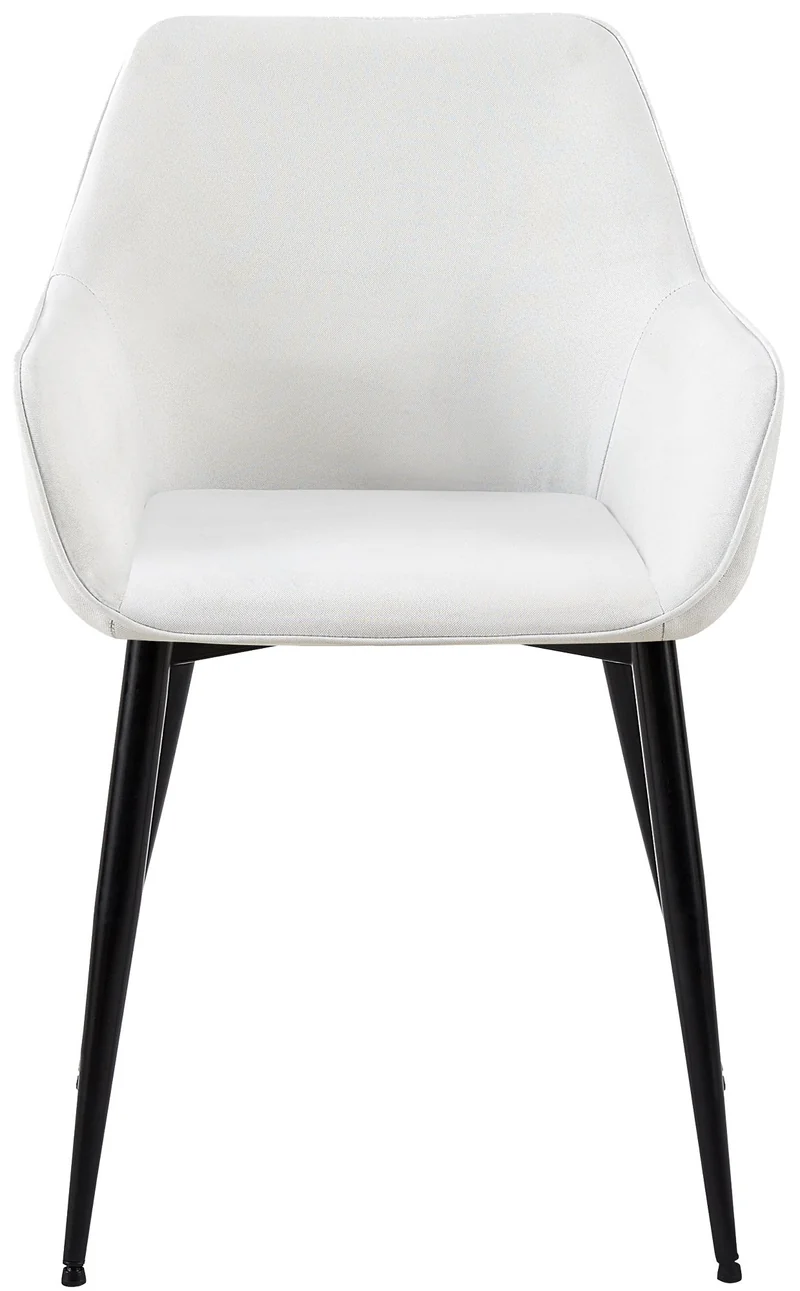 Chaise de salle à manger bureau salle d'attente x1 en tissu crème et métal noir 10_0002151