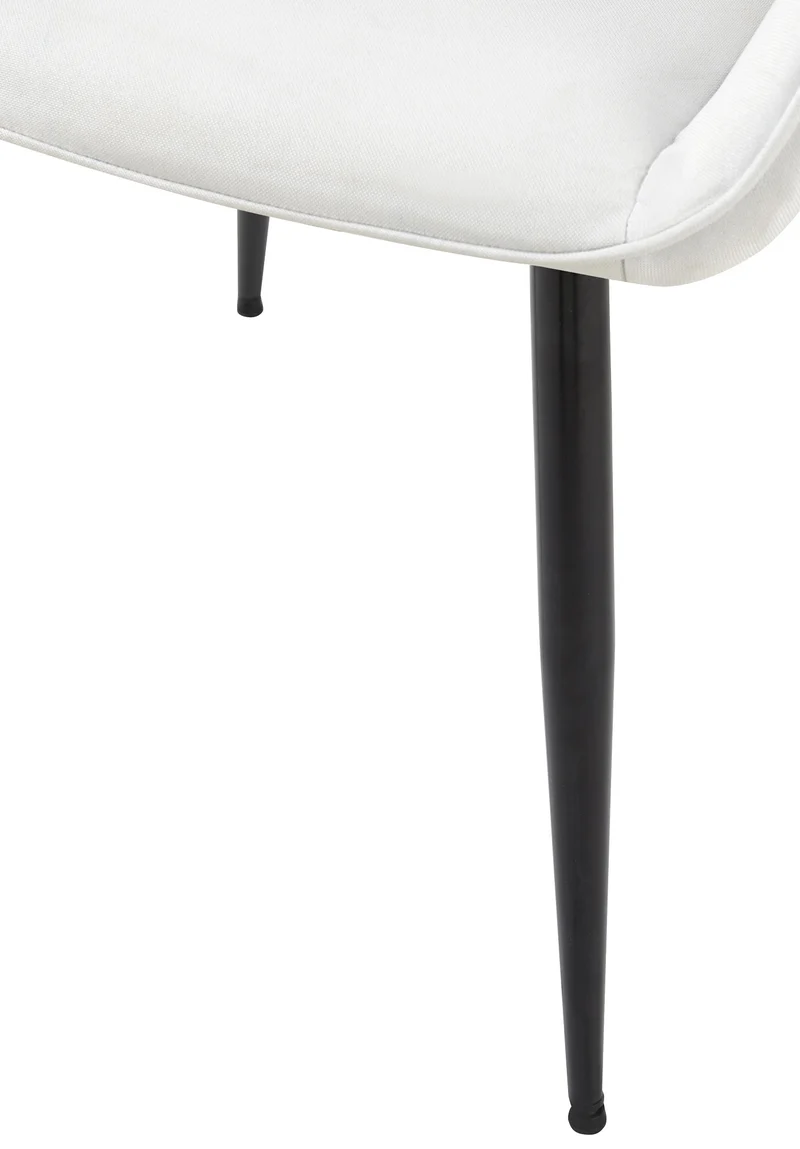 Chaise de salle à manger bureau salle d'attente x1 en tissu crème et métal noir 10_0002151
