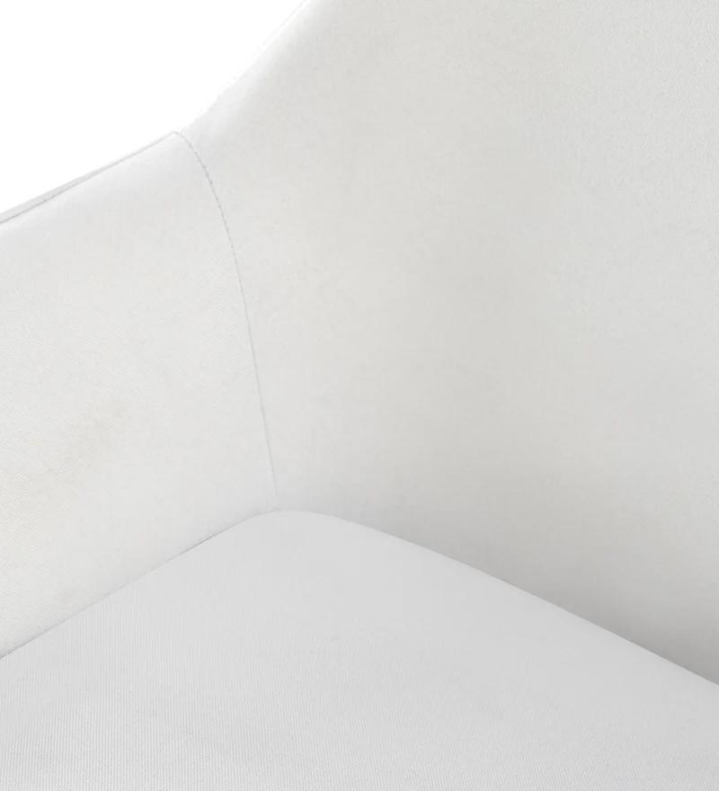 Chaise de salle à manger bureau salle d'attente x1 en tissu crème et métal noir 10_0002151