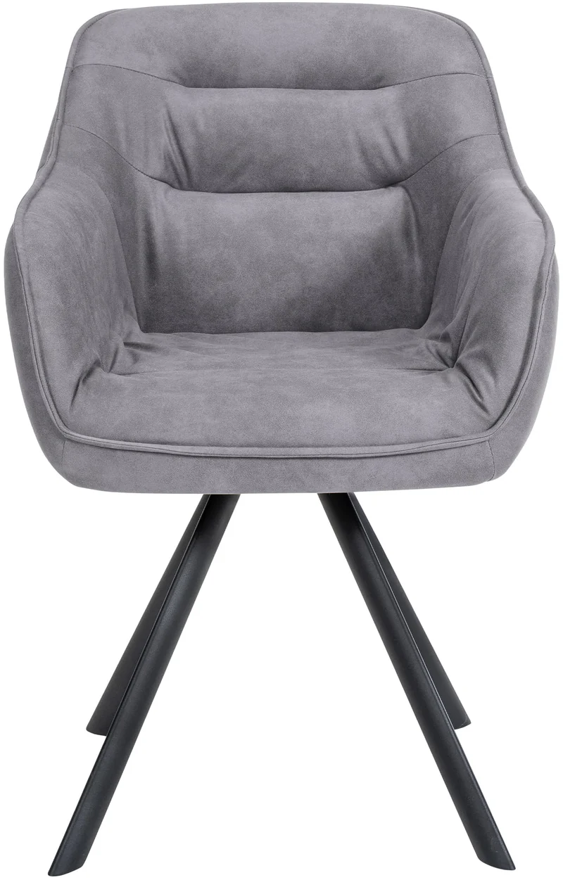 Chaise de salle à manger x1 design moderne confortable en velours gris piétement stable à quatre pieds en métal 10_0002343