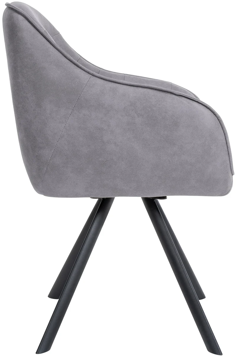 Chaise de salle à manger x1 design moderne confortable en velours gris piétement stable à quatre pieds en métal 10_0002343