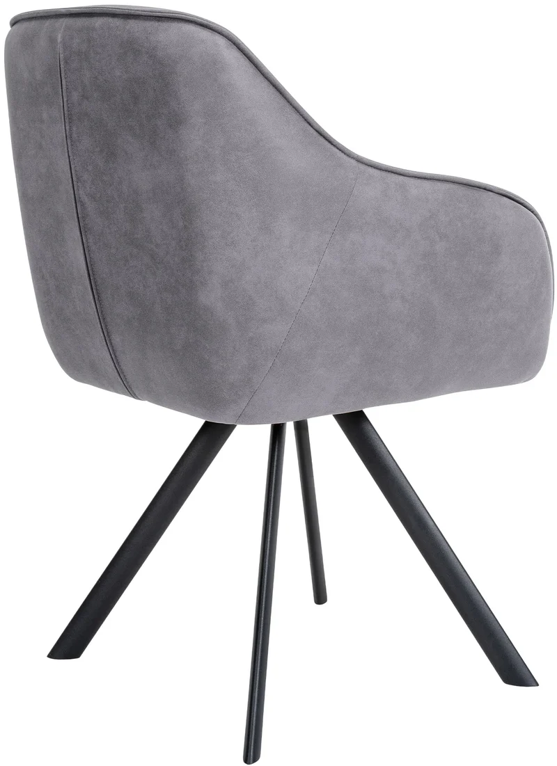 Chaise de salle à manger x1 design moderne confortable en velours gris piétement stable à quatre pieds en métal 10_0002343
