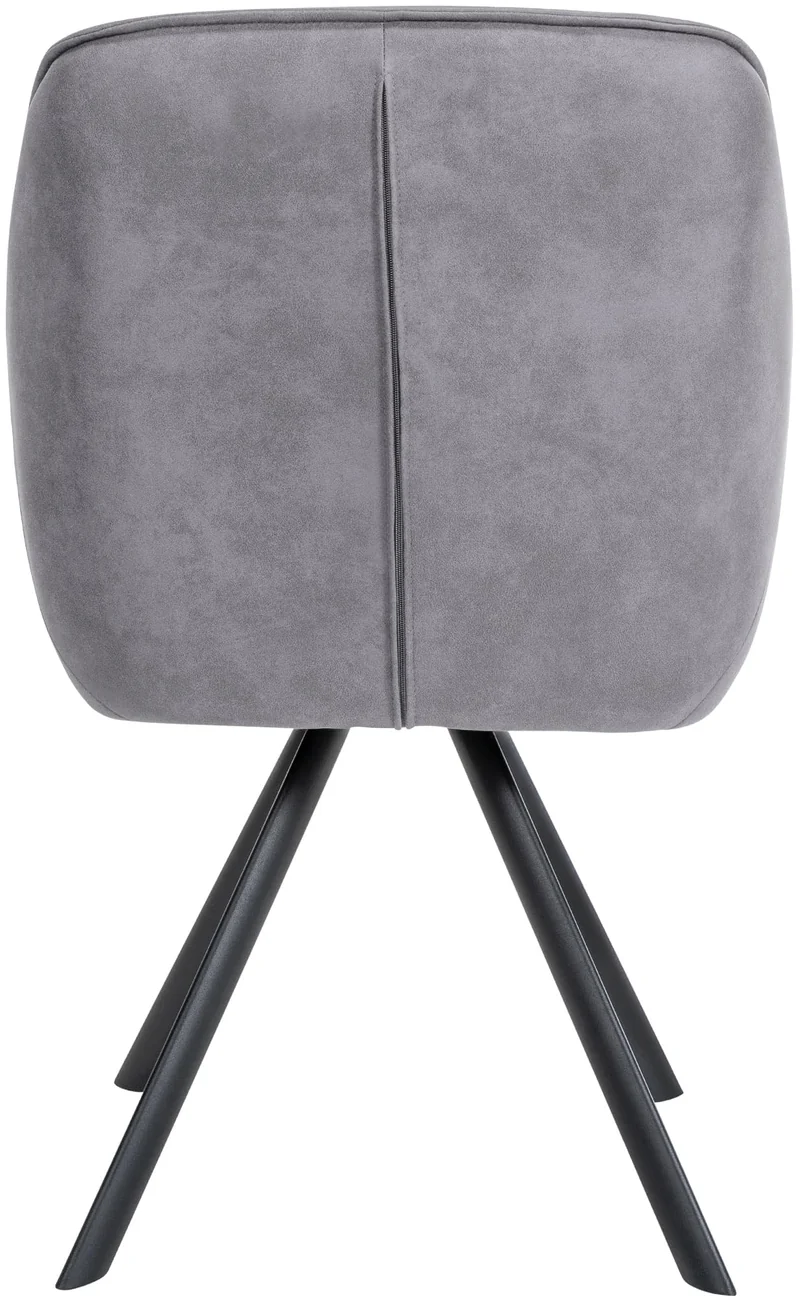 Chaise de salle à manger x1 design moderne confortable en velours gris piétement stable à quatre pieds en métal 10_0002343