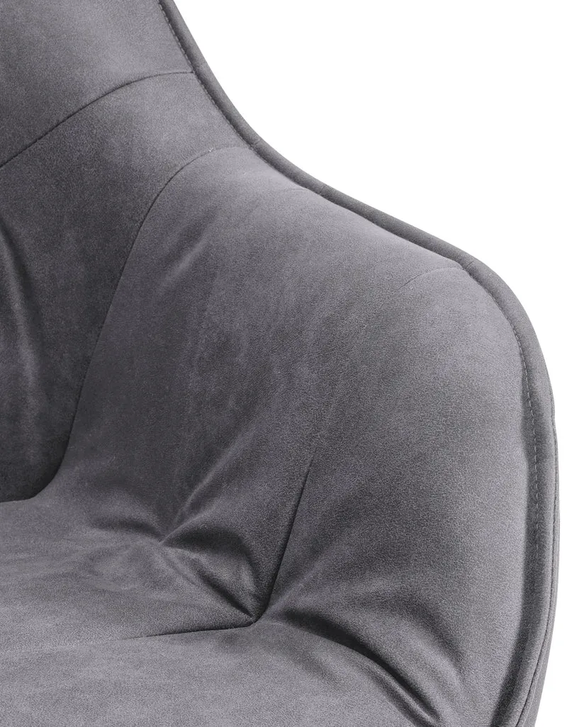 Chaise de salle à manger x1 design moderne confortable en velours gris piétement stable à quatre pieds en métal 10_0002343