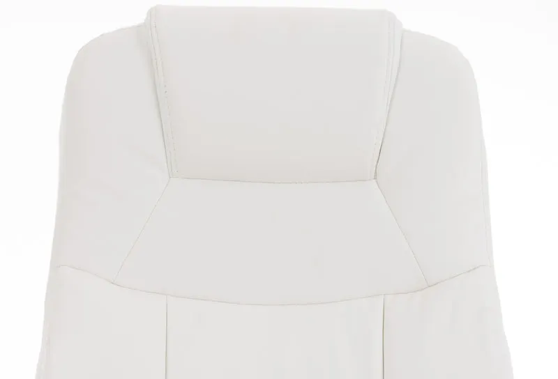Fauteuil de bureau sur roulettes avec accoudoirs mécanisme à bascule en métal chromé PVC blanc 10_0002381