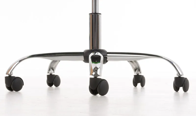 Fauteuil de bureau sur roulettes avec accoudoirs mécanisme à bascule en métal chromé PVC blanc 10_0002381
