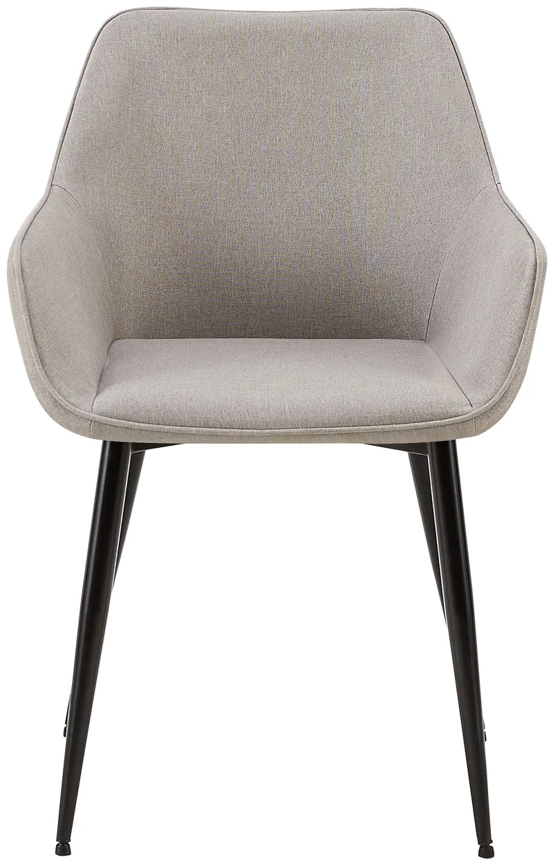 Chaise de salle à manger bureau salle d'attente x1 en tissu gris clair et métal noir 10_0002152