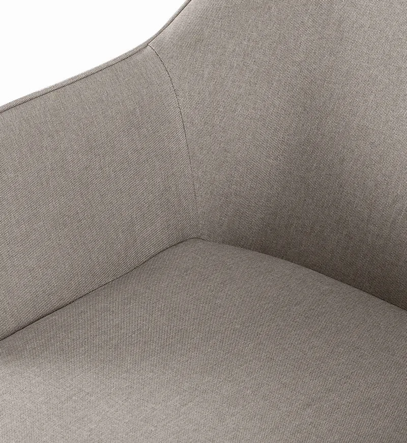 Chaise de salle à manger bureau salle d'attente x1 en tissu gris clair et métal noir 10_0002152