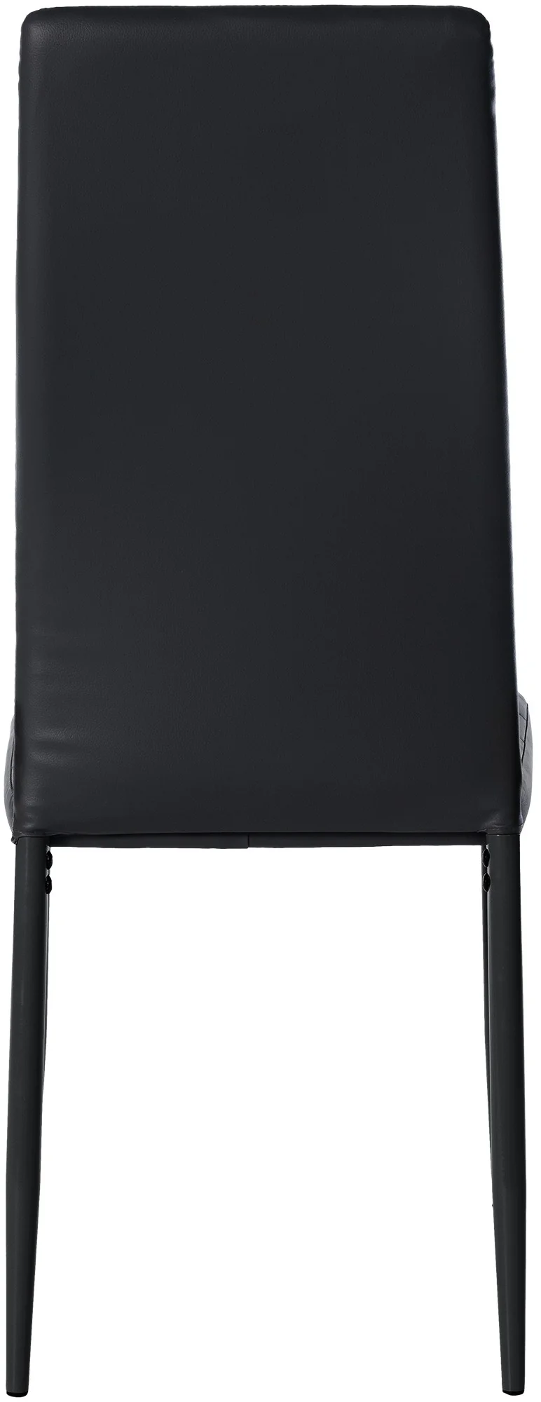 Chaise de salle à manger x1 design simple en PVC noir avec couture décorative cadre en métal noir 10_0002054