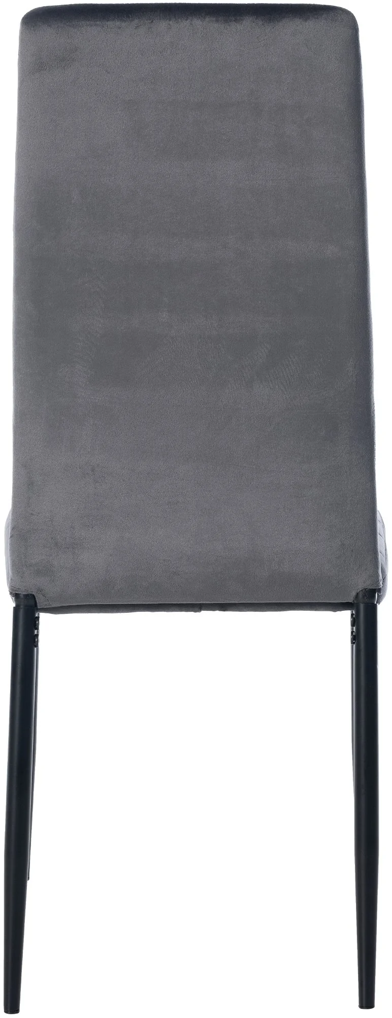 Chaise de salle à manger x1 design simple en velours gris avec couture décorative cadre en métal noir 10_0002057