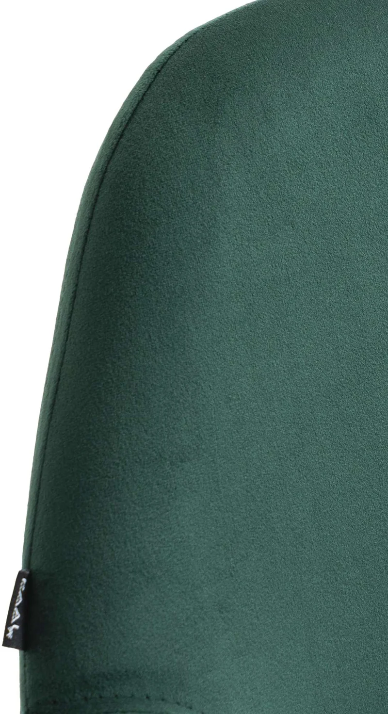 Lot de 2 tabourets de bar avec repose-pieds et accoudoirs en velours vert piètement en trompette métal blanc 10_0006115