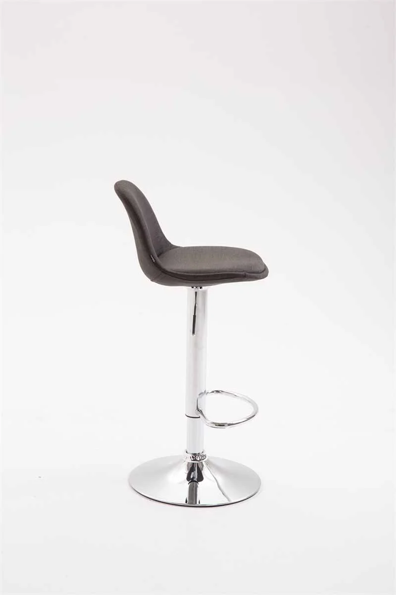 Tabouret de bar x1 moderne et confortable assise en tissu gris foncé pieds en métal chromé 10_0006091