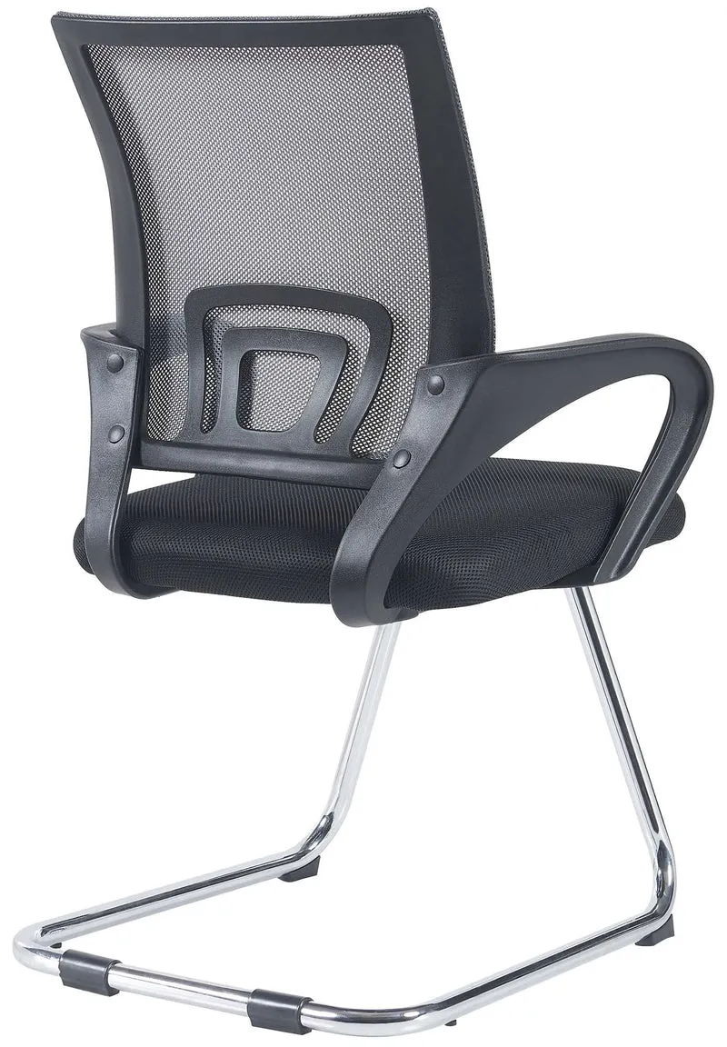Lot de 2 chaises visiteurs dossiers ergonomiques incurvés en tissu gris cadre en métal chromé 10_0006240